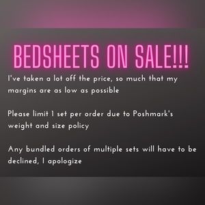 Bedsheets On Sale!!! Limit One Set Per Order!